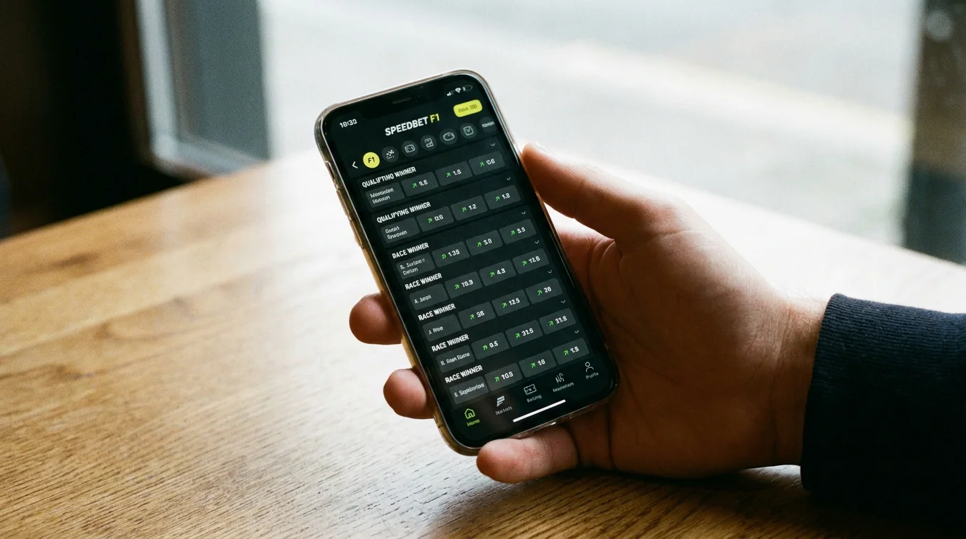 F1 betting app loading speed test showing rapid market display and bet acceptance during live race