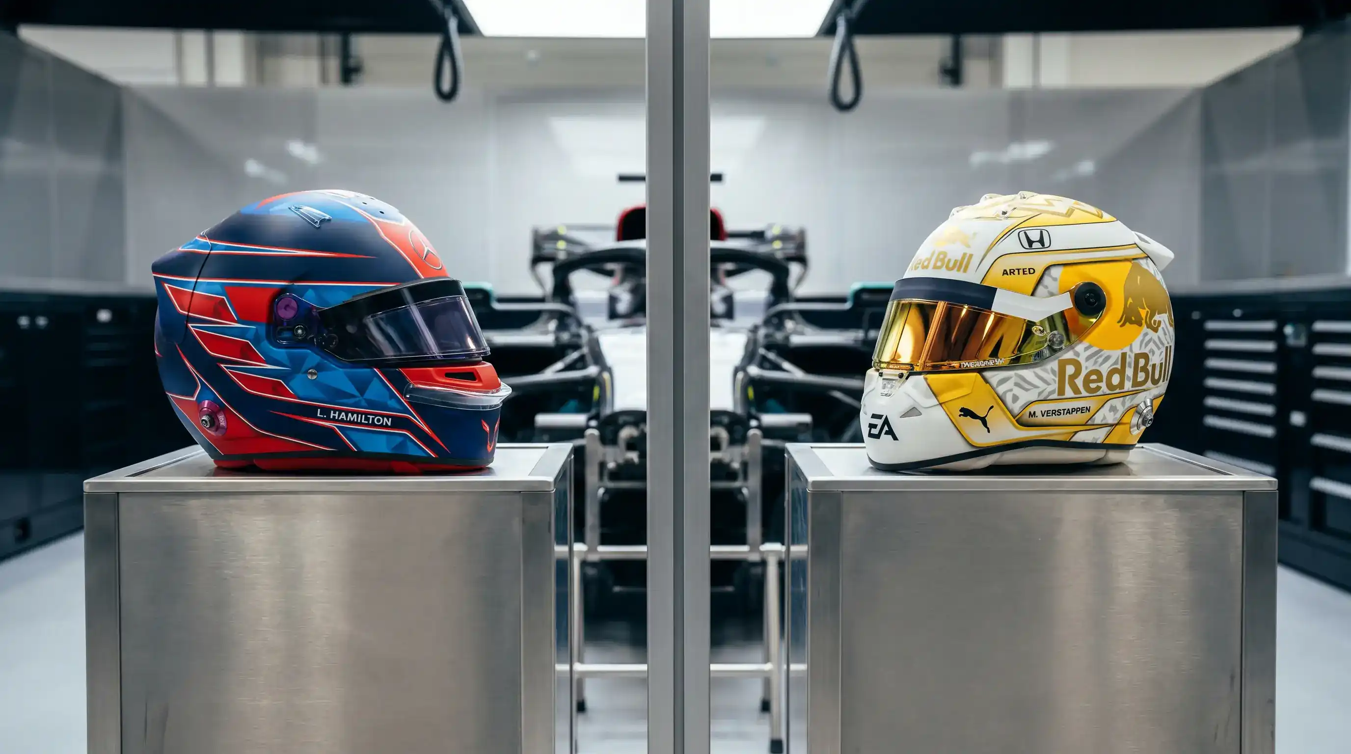 Two F1 drivers side by side representing head-to-head betting matchup