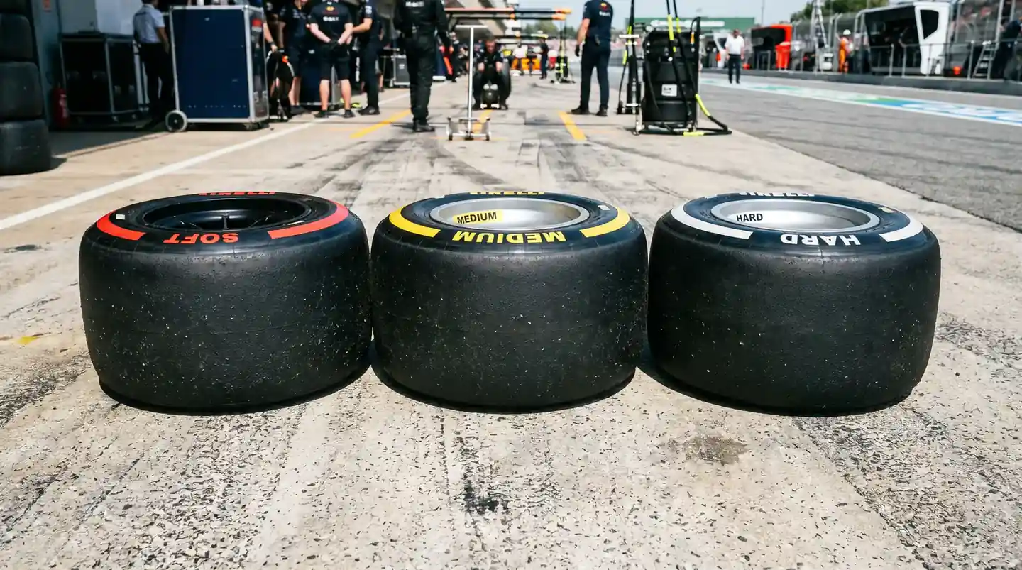 F1 tyre compounds soft medium hard with degradation data context