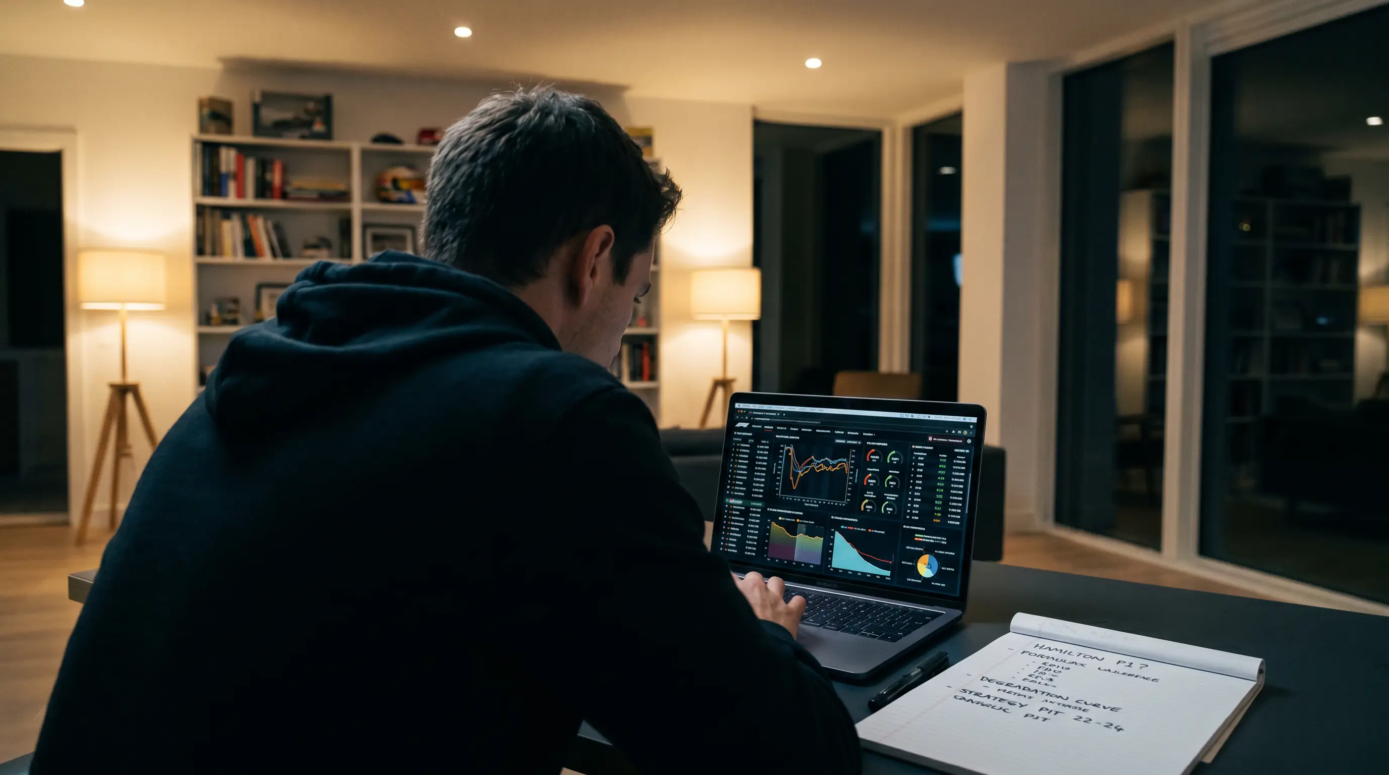 Punter analysing F1 value betting opportunities on a laptop screen