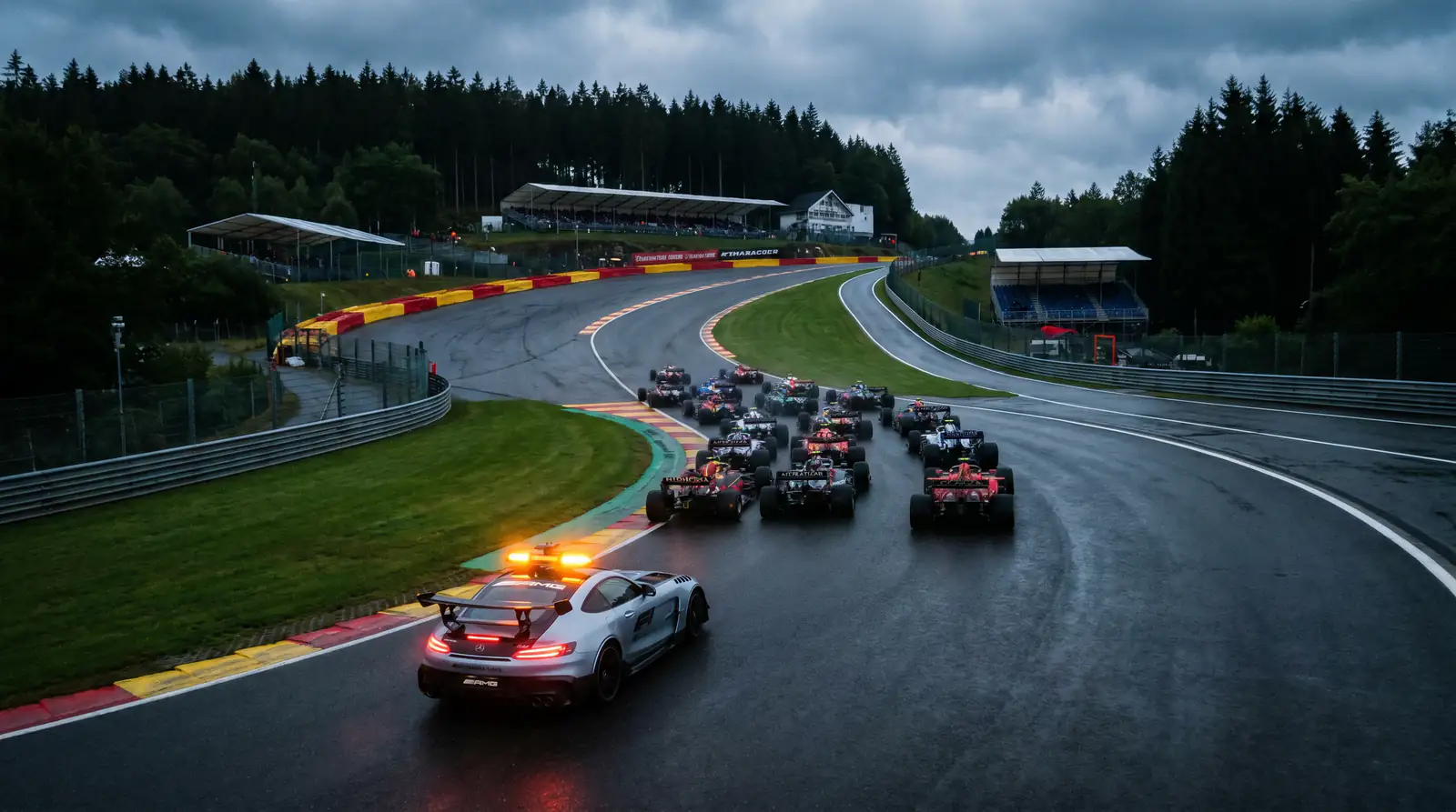 F1 car on fresh soft tyres during final stint with low fuel load setting fastest lap time