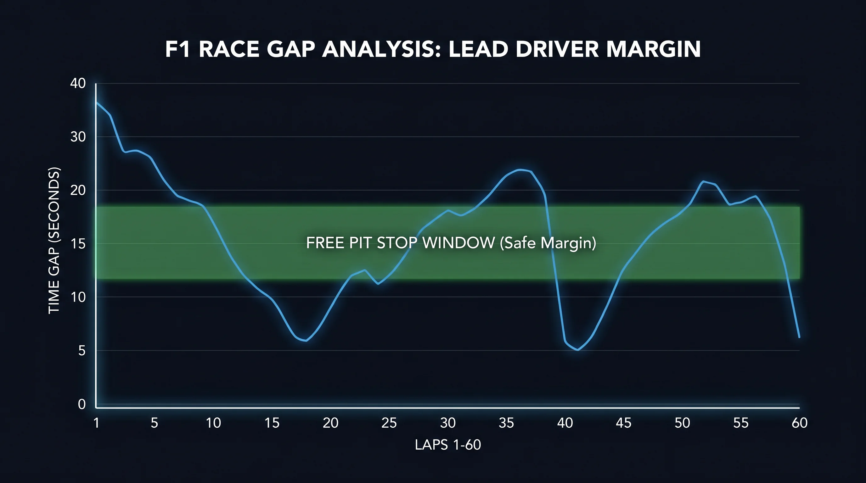 F1 field bunched behind safety car creating mid-race opportunity for fastest lap on fresh rubber