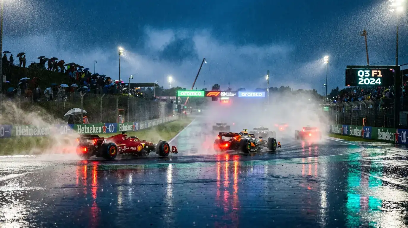Weather radar showing rain approaching F1 circuit on Saturday qualifying day for pre-qualifying bet timing