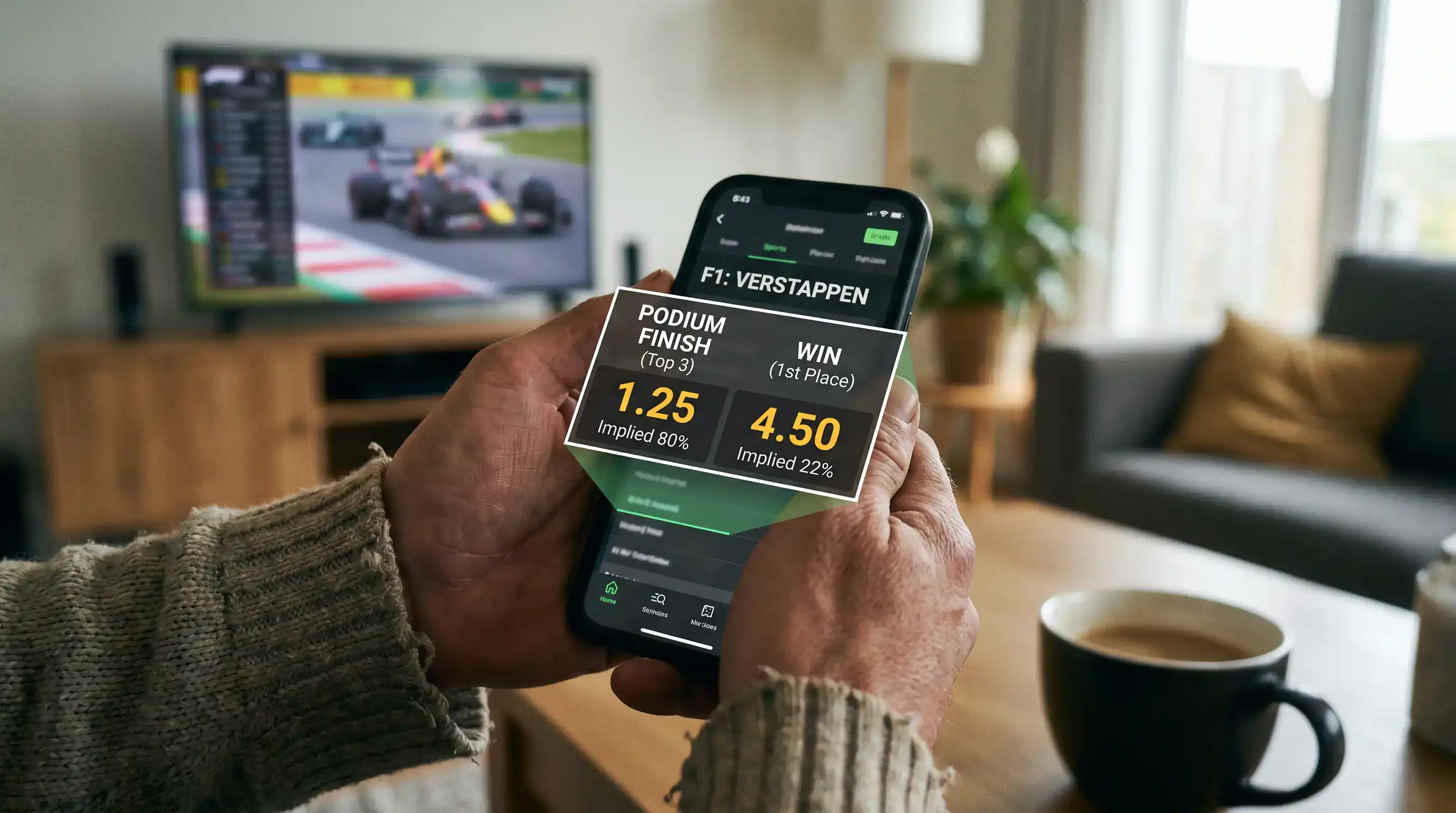 Decision framework showing when to choose F1 podium bet versus each-way based on win probability assessment